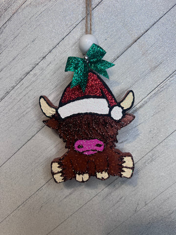 Christmas Highland cow Freshie