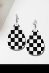 Checkerboard teardrop earrings