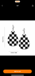 Checkerboard teardrop earrings