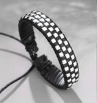 Black and white braided bracelet