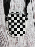 crossbody checkerboard canvas bag