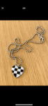 Checkerboard heart necklace adjustable