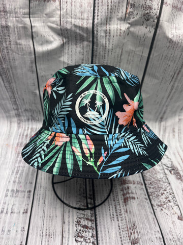 Tropical leaf bucket hat