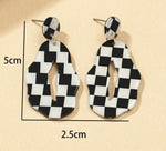 Checkerboard drop earrings