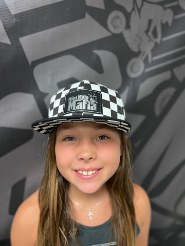 Youth/Jr Mini moto mafia checkerboard SnapBack hat